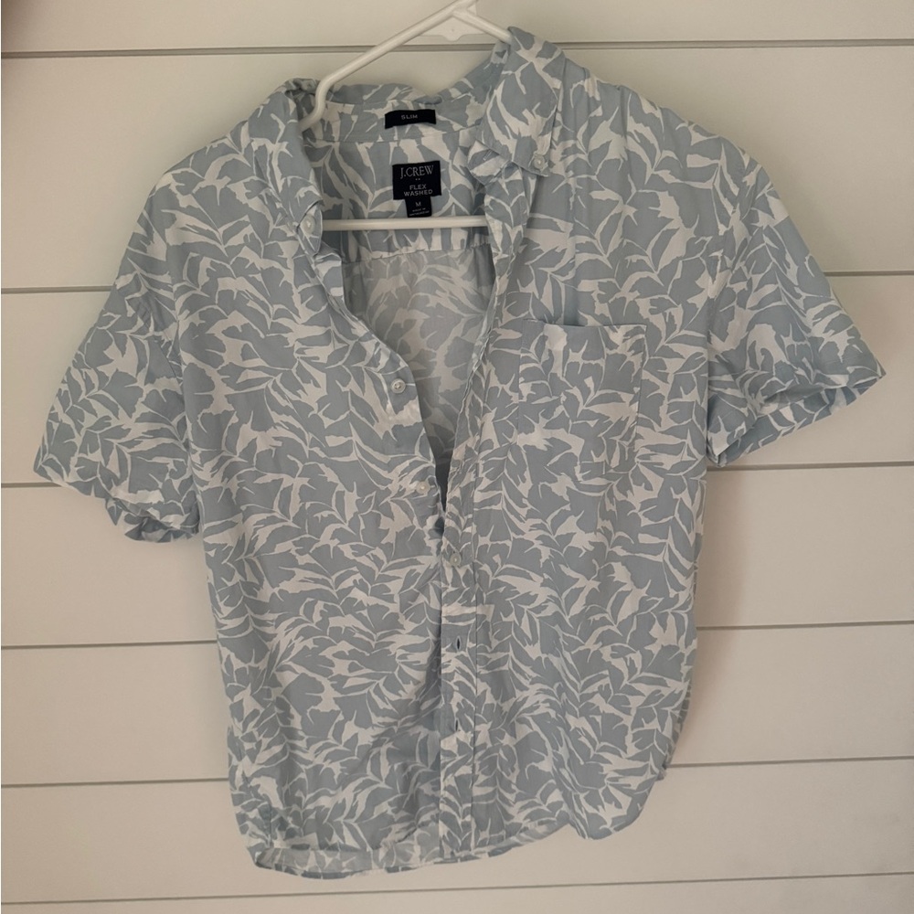 Men’s J. Crew Short Sleeve Buttondown Leaf Print